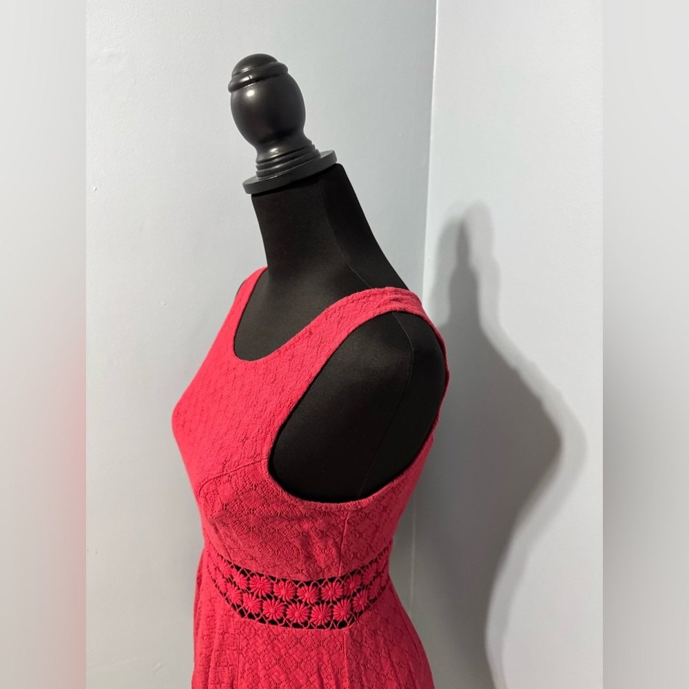 FREE PEOPLE Cut Out Daisy Waist Skater Dress In Red Women’s Size 6 - Picture 6 of 11